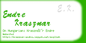 endre krasznar business card